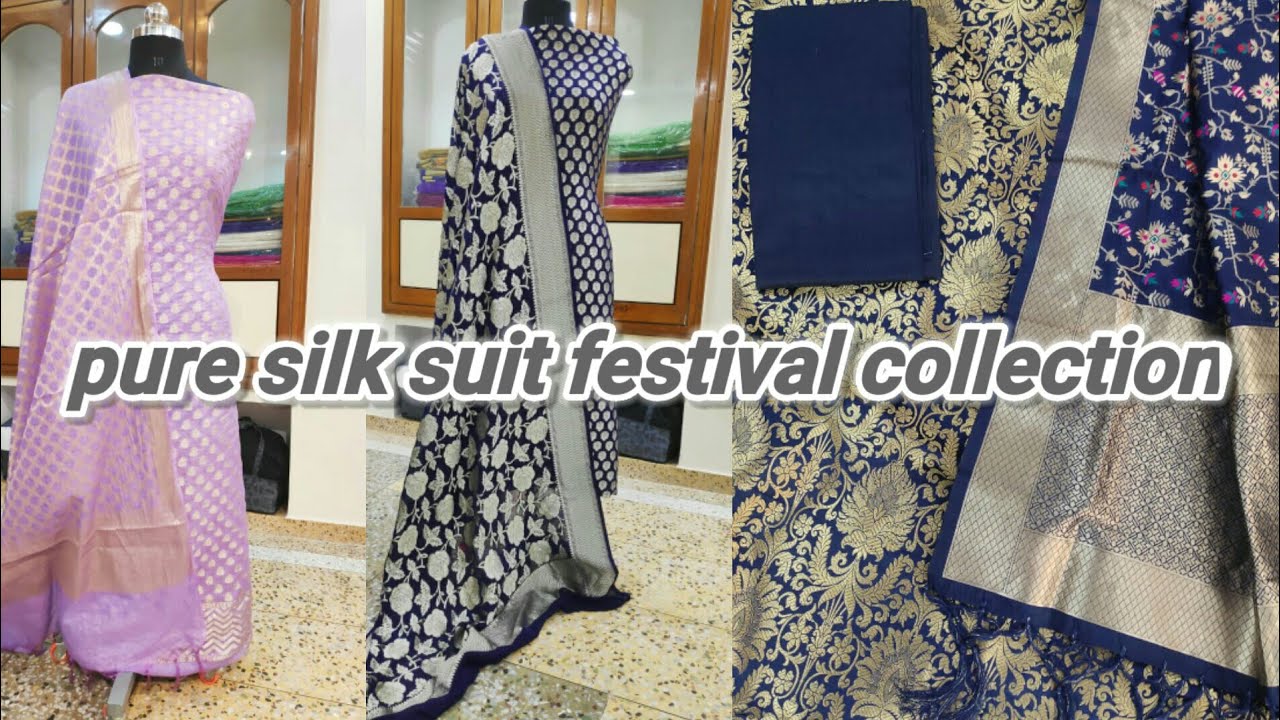 Banarasi handloom pure khaddi chifoon suit 3pec vary soft meterial pure banarasi suit manufacturer