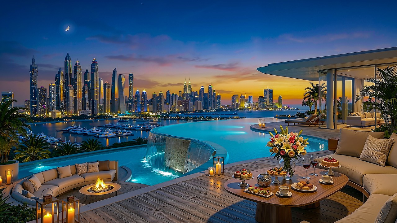Relaxing Beachside Sunset Jazz | Soft Bossa Nova Jazz on Seaside Balcony & Calm Waves for Focus