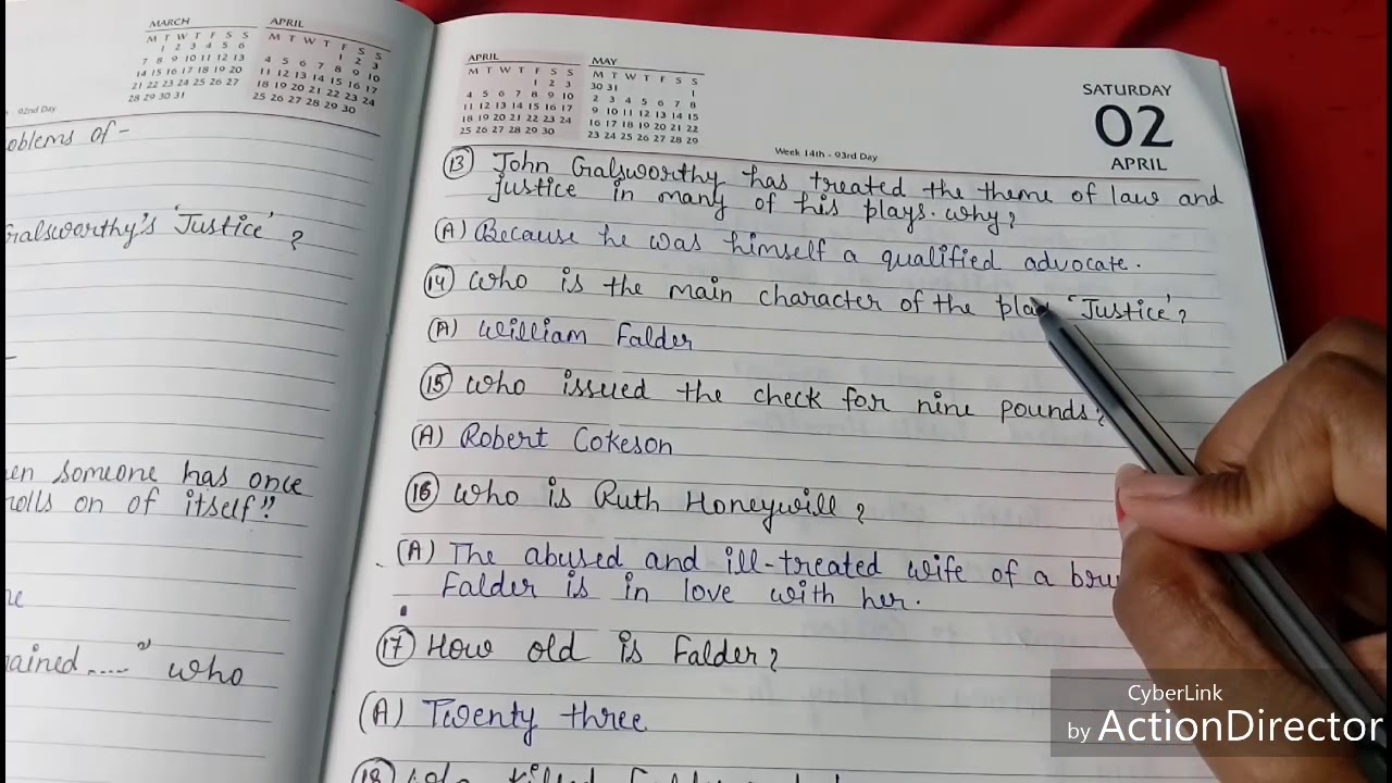 ENGLISH LITERATURE || JUSTICE BY GALSWORTHY || QUIZ || QUESTIONS
