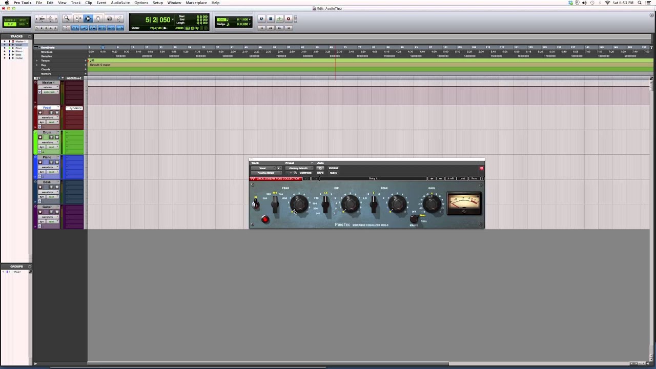 380  How To Equalize Hip Hop Beats With The PuigTec MEQ5 Plug In Inside Protools