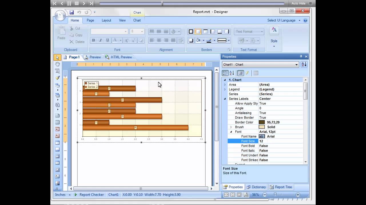 Charts in Report - Stimulsoft Reports - [Shot on version 2012.1]