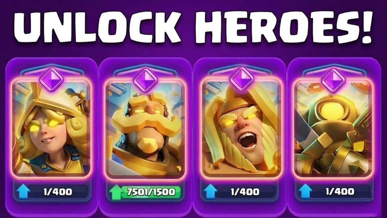 КАК РАЗБЛОКИРОВАТЬ ВСЕХ ГЕРОЕВ В CLASH ROYALE!