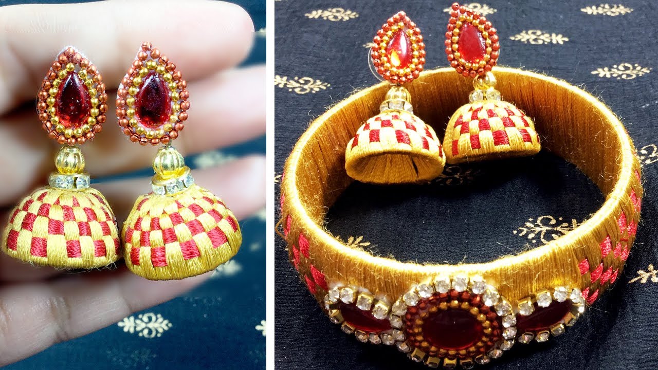 How To Make DIY Silk Thread Stud Earrings | Threader Earrings Designs
