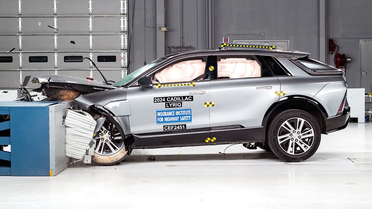 2024 Cadillac Lyriq updated moderate overlap IIHS crash test
