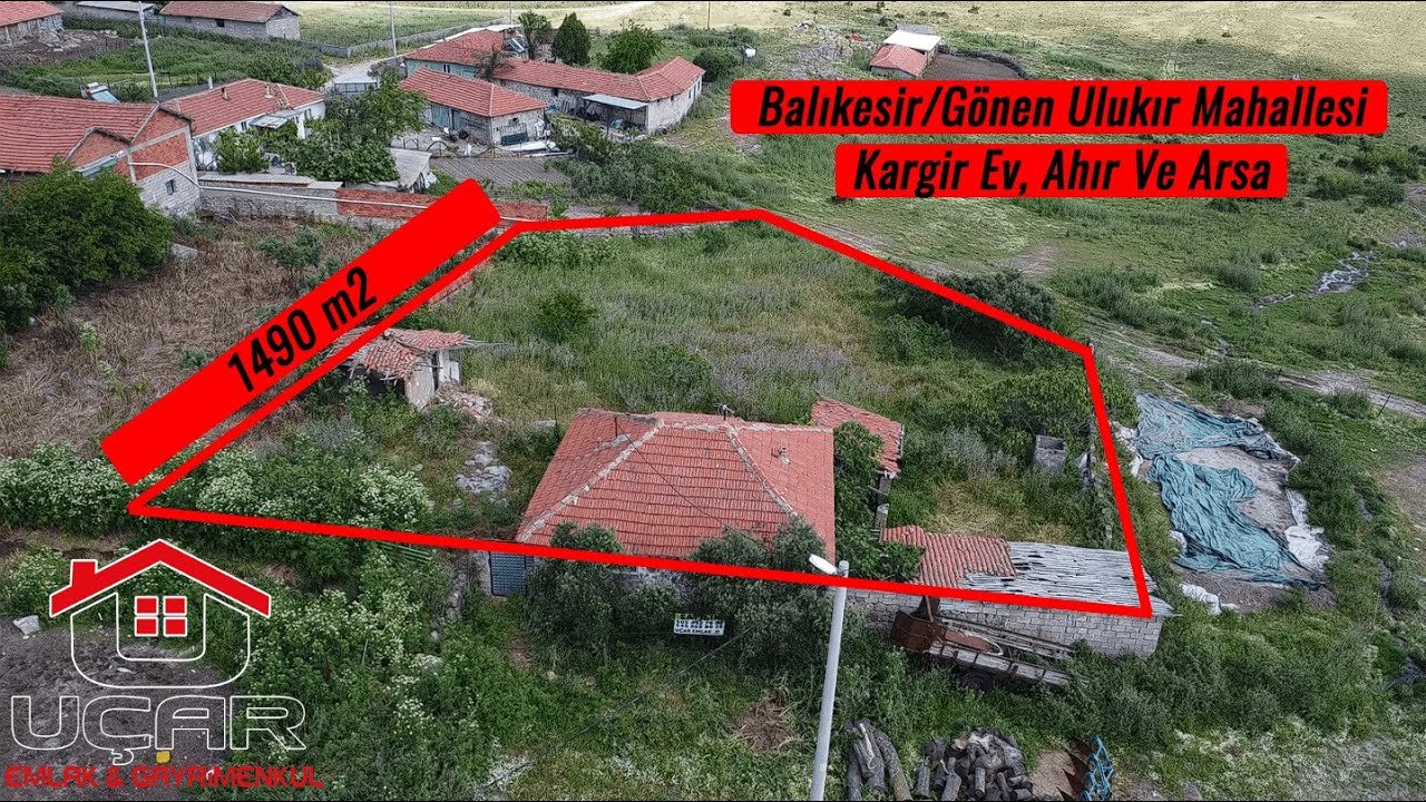 S. VAZGEÇİLDİ | Uçar Emlak'tan Balıkesir/Gönen Ulukır Mahallesinde 1490 m2 Kargir Ev, Ahır ve Arsa