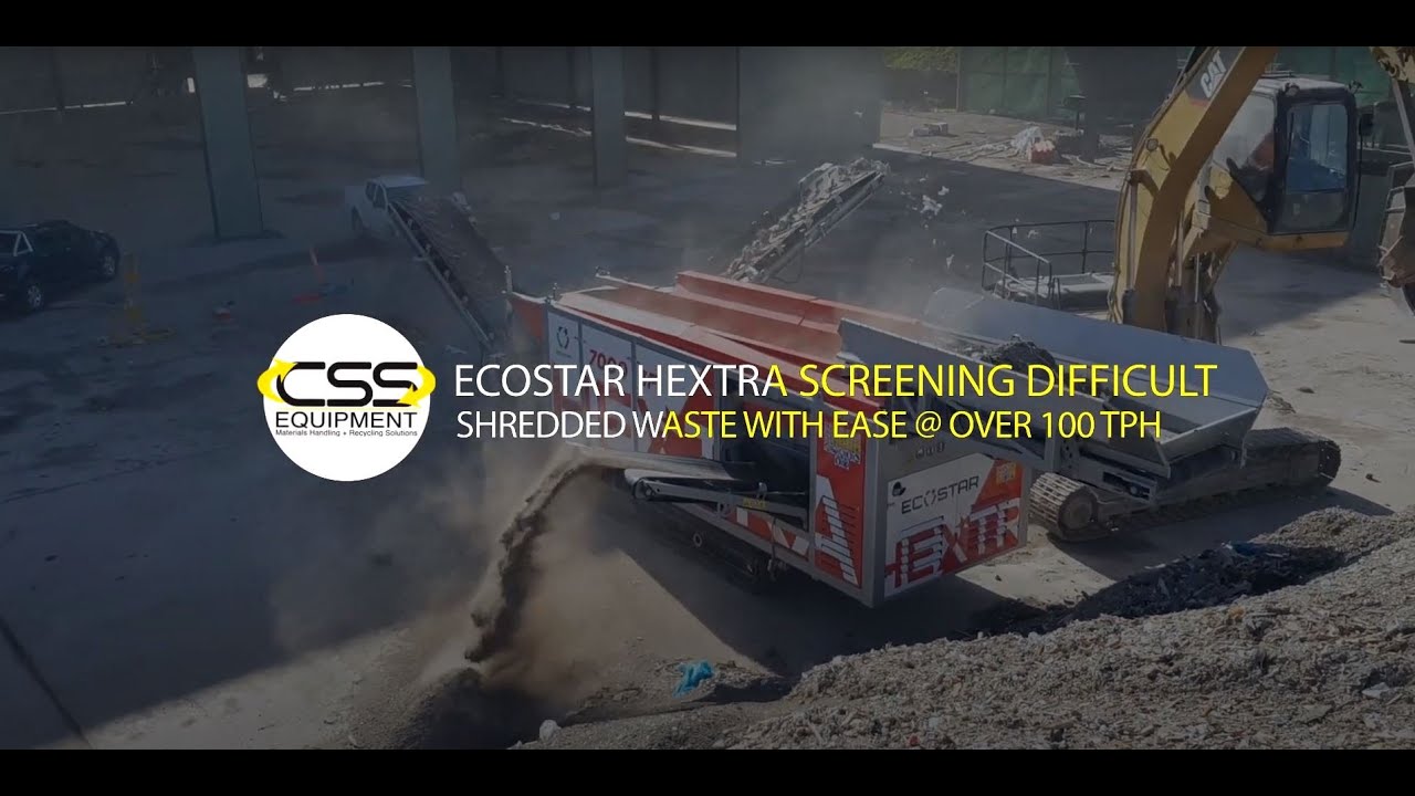 Ecostar Hextra Feeding Shredded Waste into Windshifter for Lights Separation in Australia