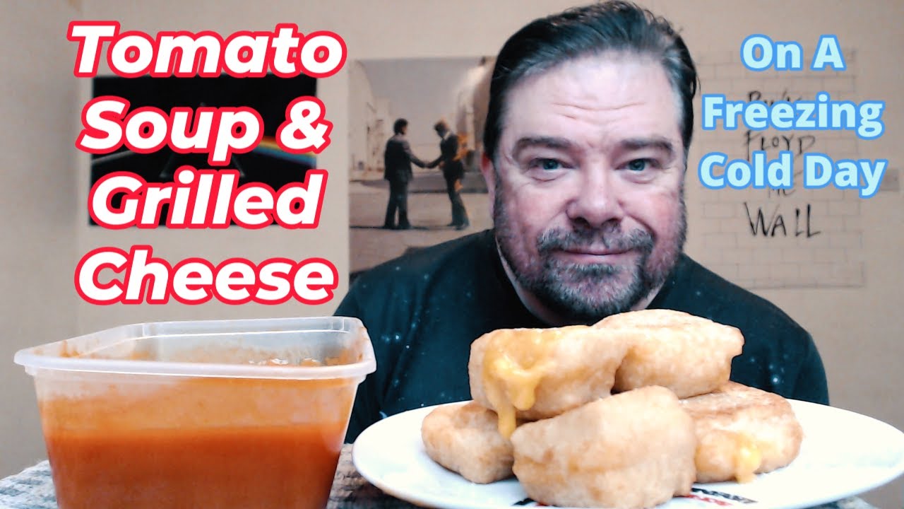 ASMR - Eating Tomato Soup And Grilled Cheese For Lunch