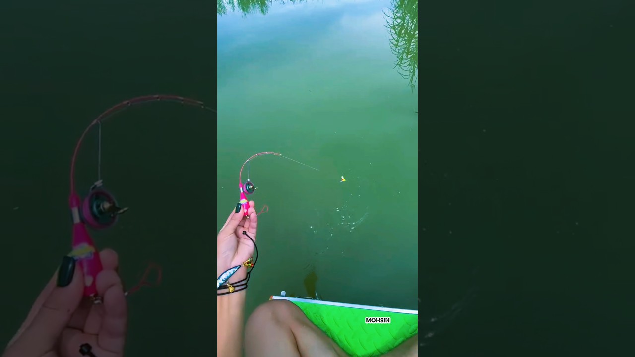 Unique fishing techniques nature fish catching videos in river #fishing #shorts