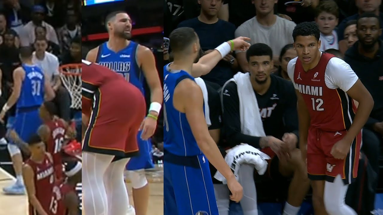 Клэй Томпсон пишет о скамейке Heat, а затем получает технику, указывающую на них после 3 👀