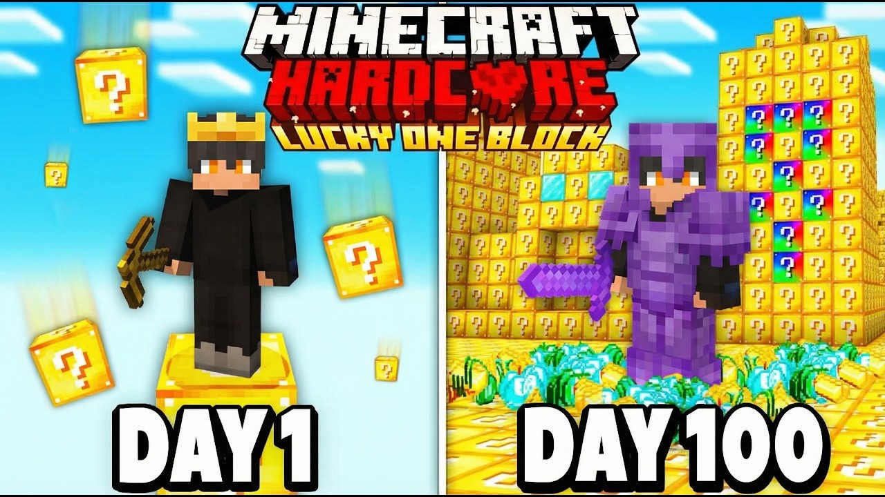 I Beat Ender Dragon In Minecraft One Lucky Block !!