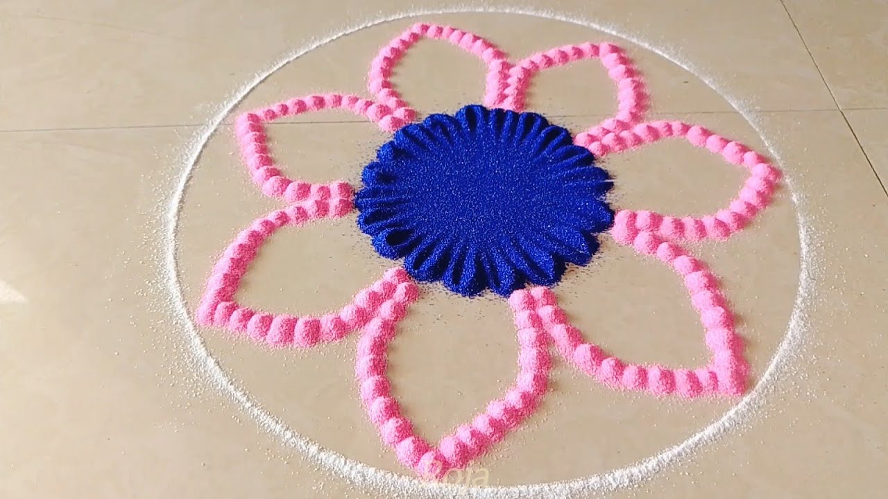 How to make simple and elegant rangoli / beginners friendly / simple rangoli for beginners 