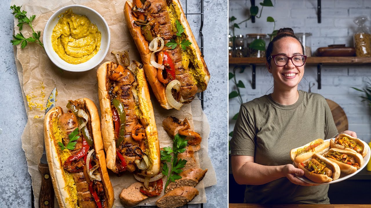 Easy Vegan Sausage and Peppers Sandwich | Vegan Grill Meals