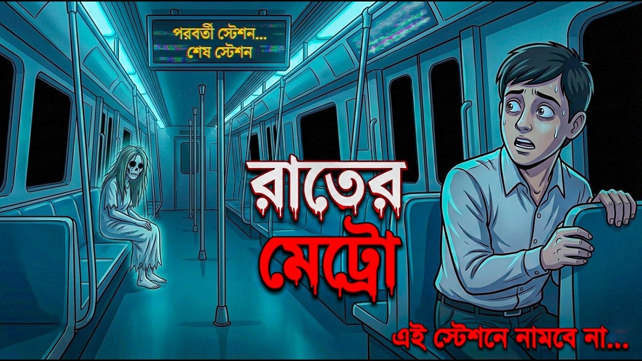 রাতের শেষ মেট্রোতে ভূত | Horror Last metro | Bangla bhuter golpo | Bangla bhuter cartoon | Ginispark