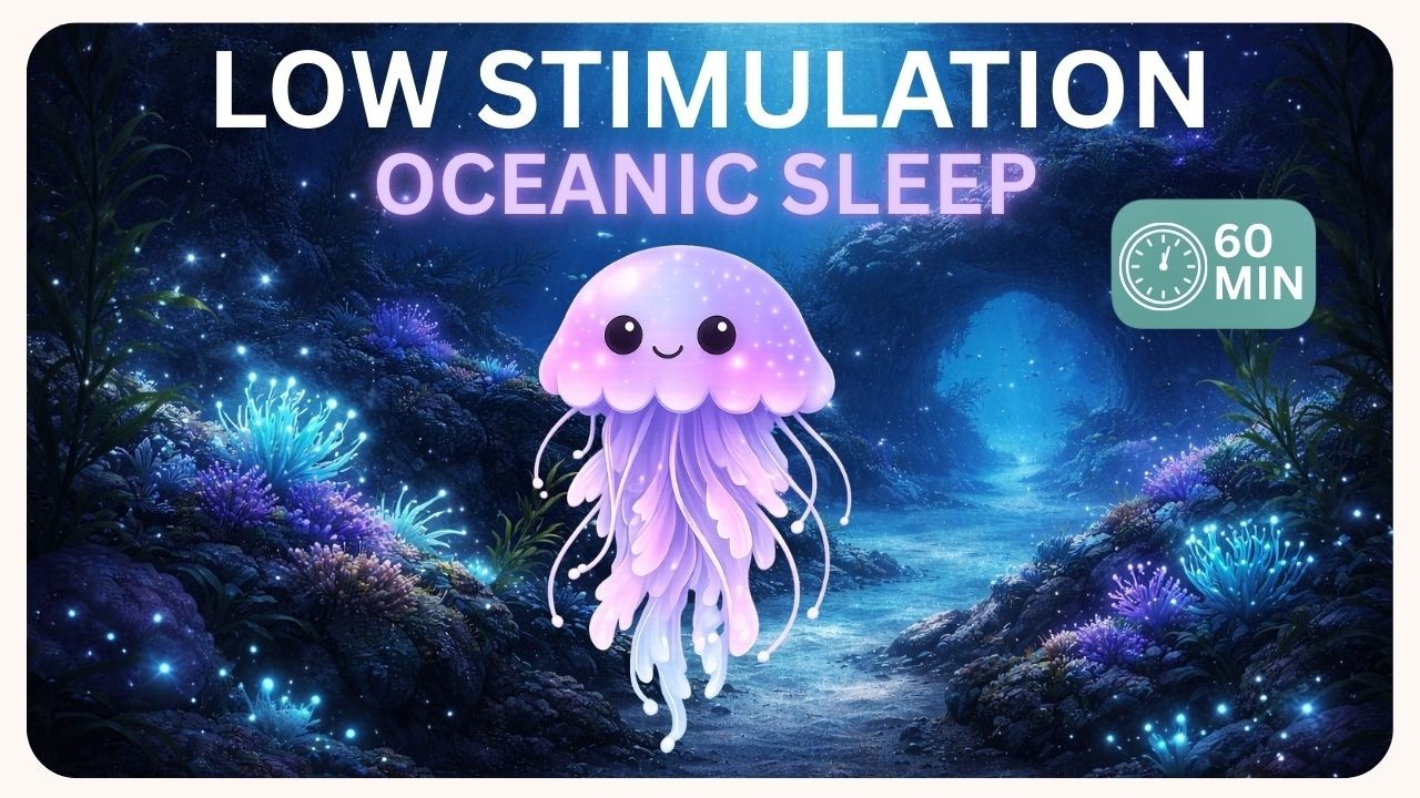 1 Hour of Calm Underwater Glow | Baby & Toddler Sleep Music + Low Stimulation Ocean Visuals