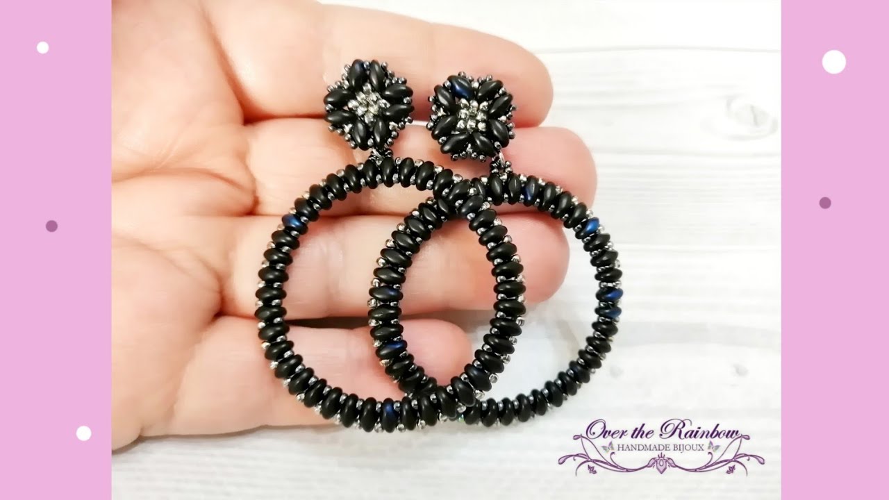 Come fare orecchini a cerchio con Superduo e Rocaille - Tutorial Orecchini Cerchio