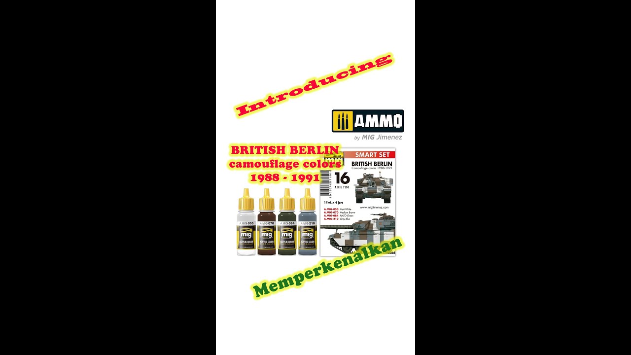 Ammo Mig Jimenez A.MIG-7150 British Berlin Camouflage colors 1988-91 #modelkitindonesia #scalemodel