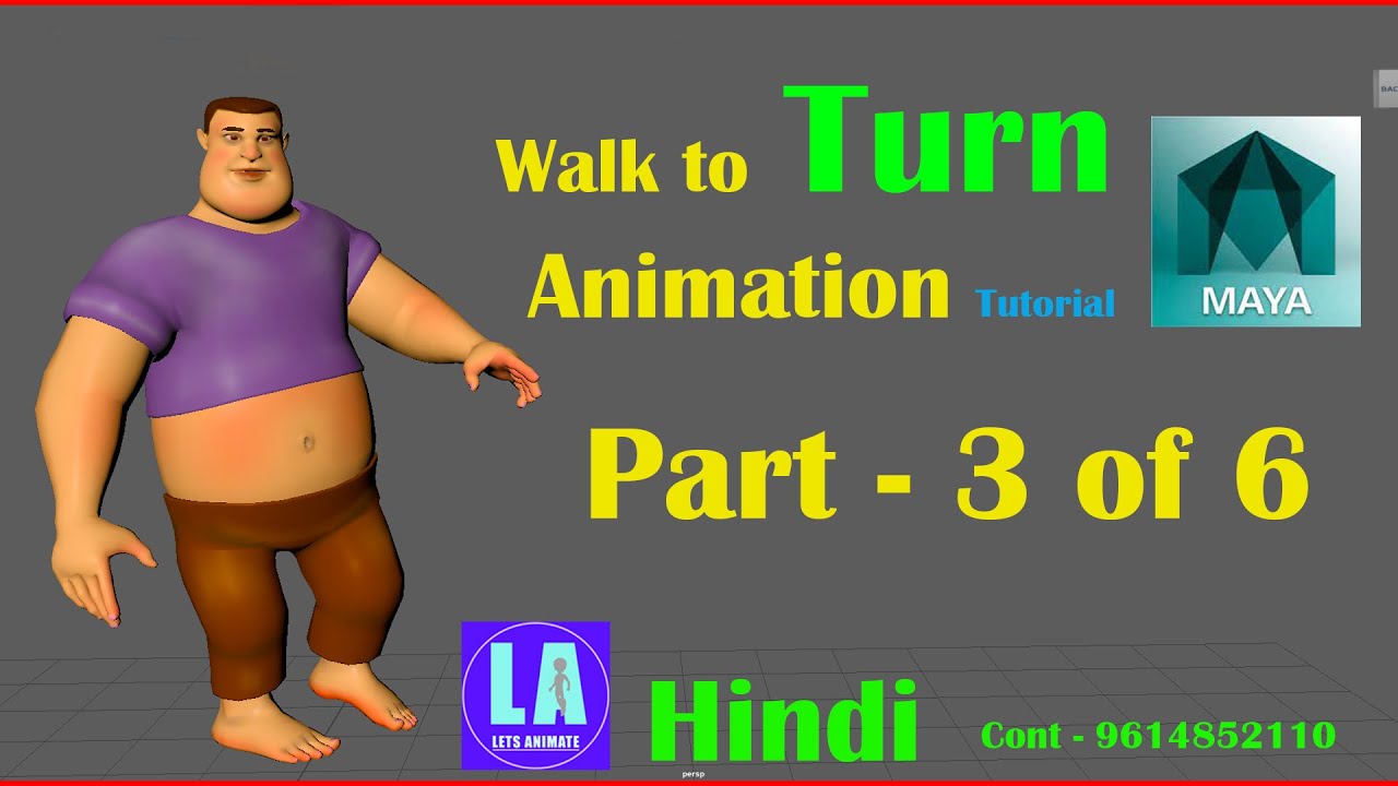 Walk to Turn Animation Tutorial in Autodesk Maya - Part 3 of 6
