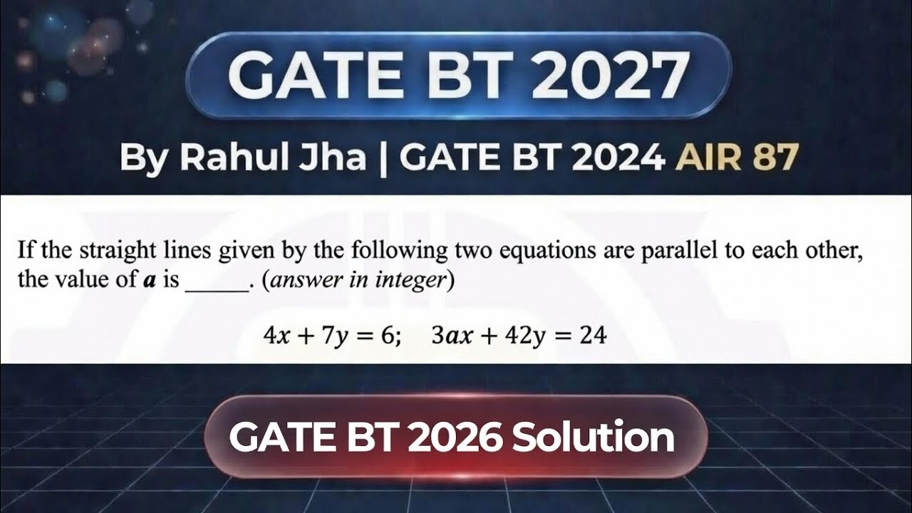 GATE BT 2026 Detailed solution with Concept | Straight Line | Engineering Mathematics 