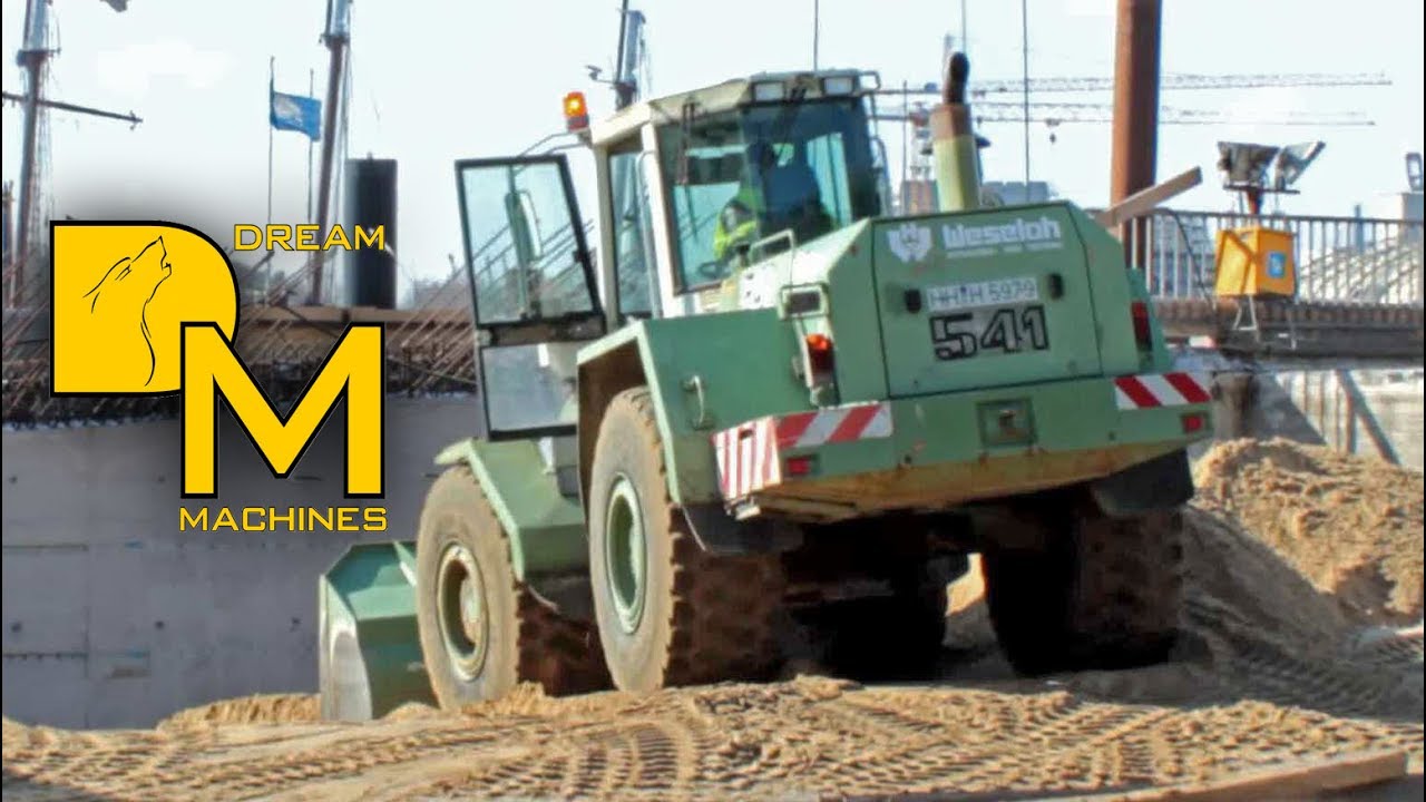 LIEBHERR L541 Radlader Baustelle HOCHWASSERSCHUTZ Hamburg Hafen Weseloh Tiefbau