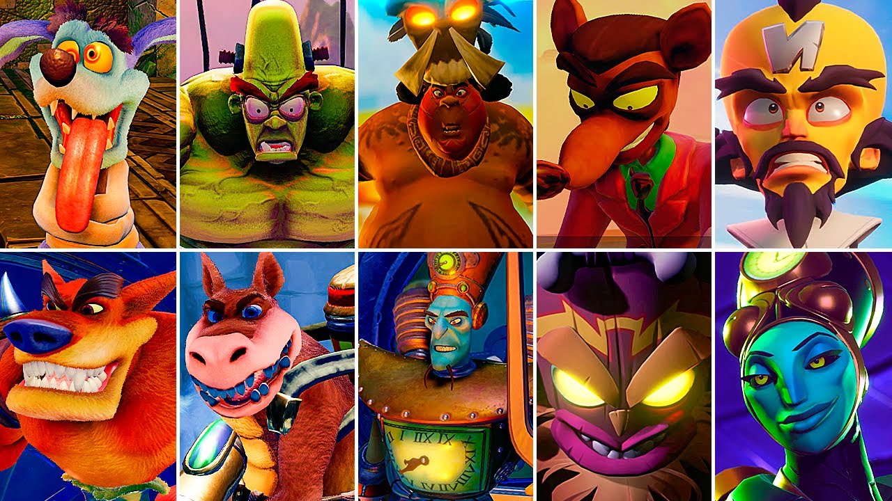 All Boss Fights (No Damage) PS5 Crash Bandicoot Games [4K 60FPS] No Commentary