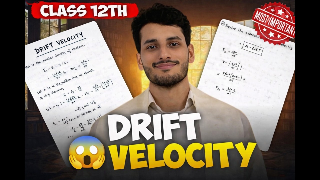 Drift Velocity in Physics | Class 12 | Complete Explanation