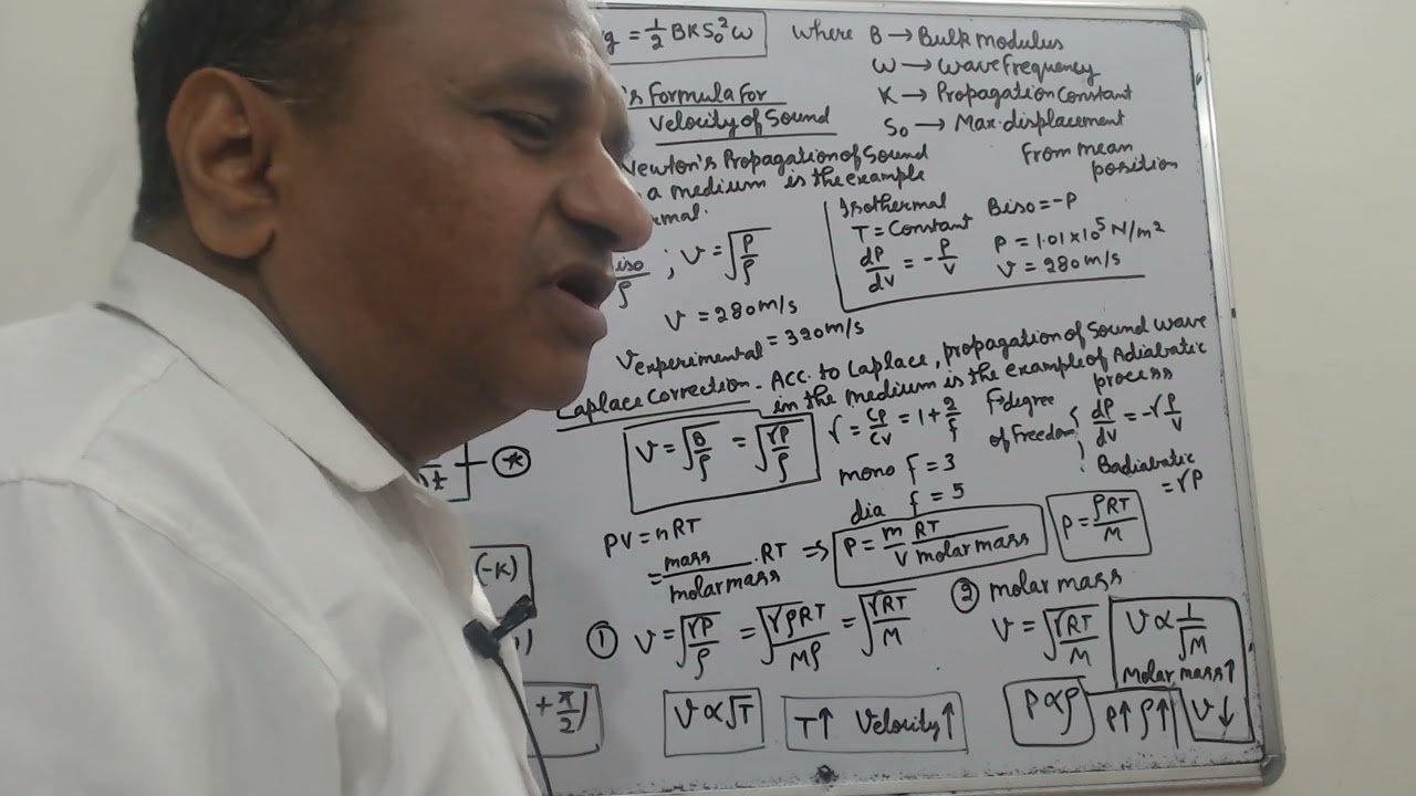 WAVE MOTION-23 INTENSITY OF SOUND WAVES, NEWTONS FORMULA,LAPACE CORRECTION BY OJHA SIR