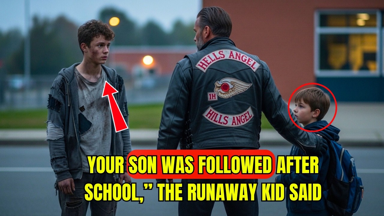 Your son was followed after school,” the runaway kid said. The biker didn’t go home