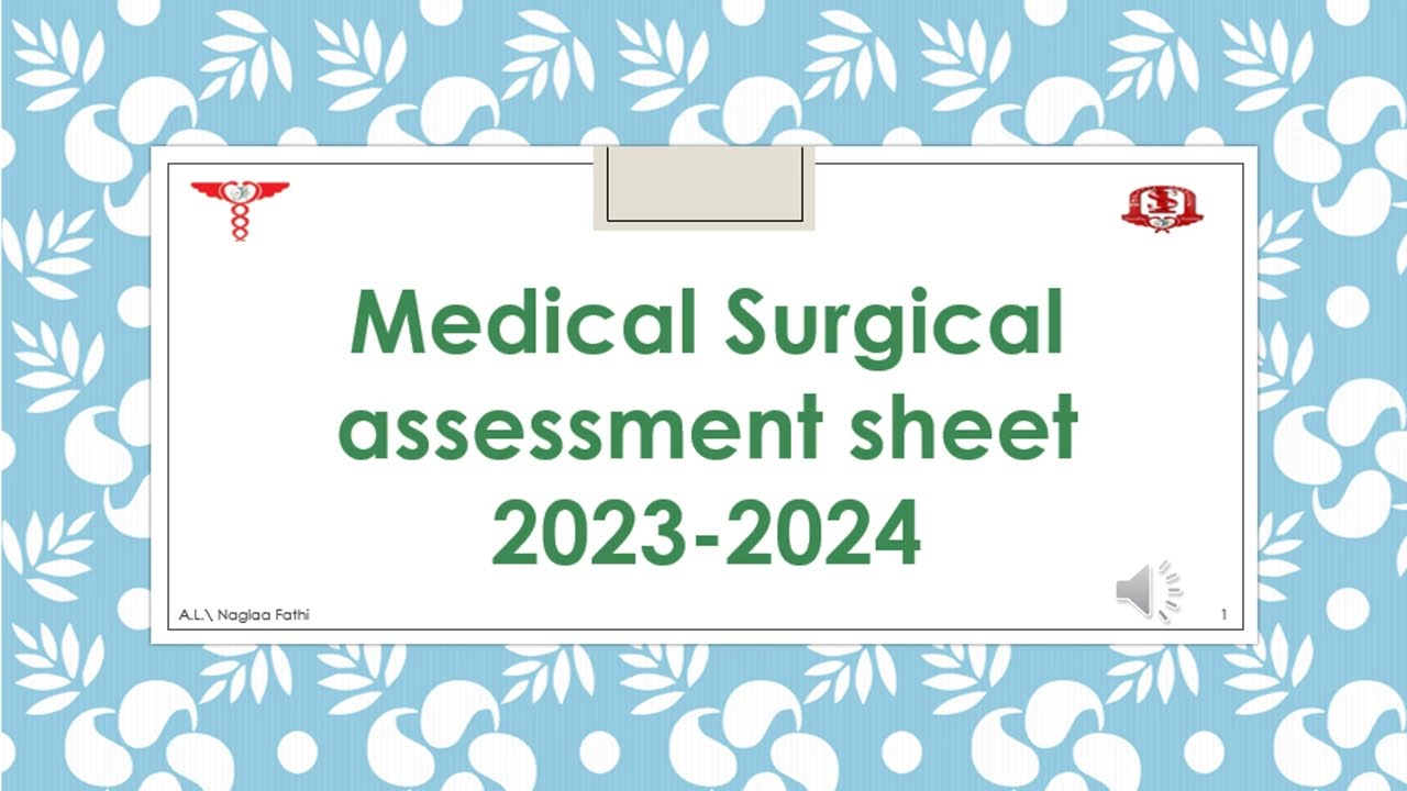 Medical Surgical sheet | شرح شيت الميدكال
