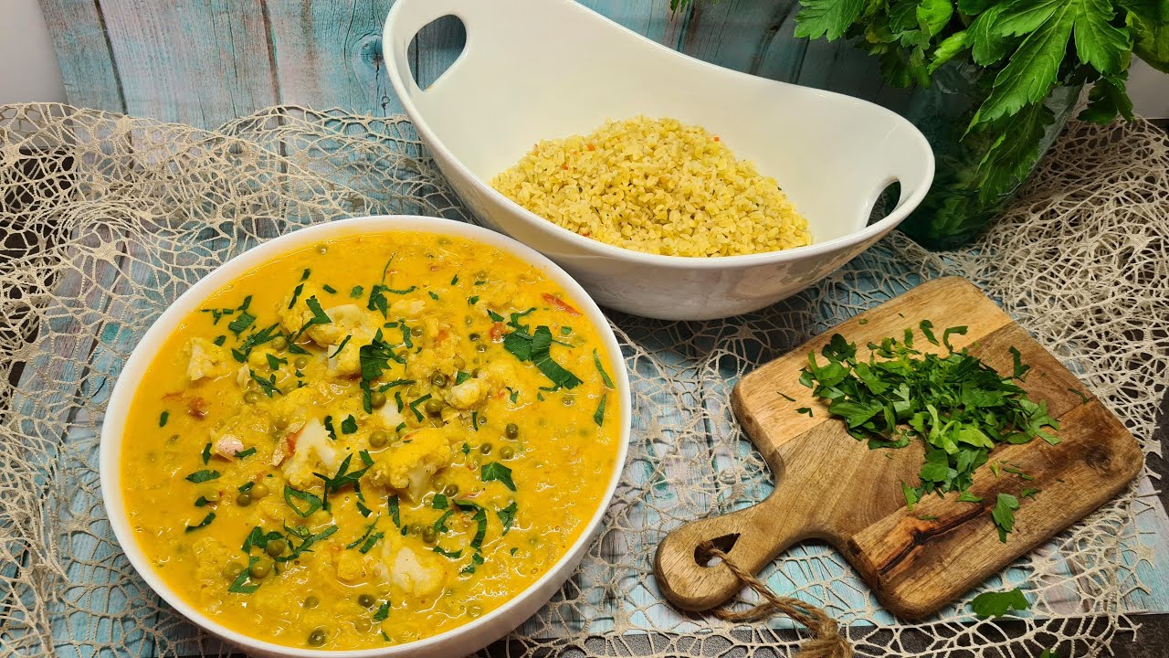 Thermomix®  TM6 - TM5 - TM31  Blumenkohl-Kokos-Curry mit Bulgur