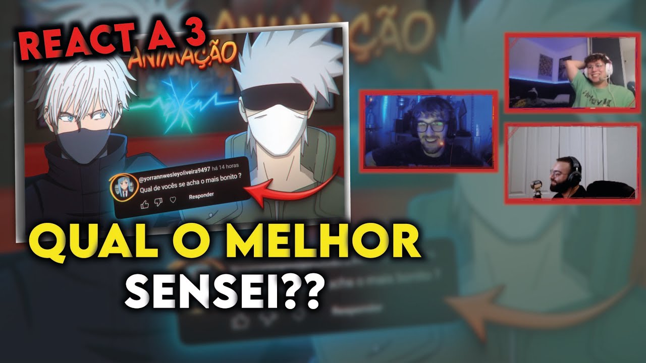 REACT A 3 - KAKASHI E GOJO RESPONDERAM AS PERGUNTAS DOS FÃS! VOICE MAKERS [TRISAL REACT RS]