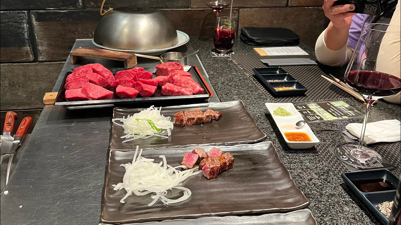 Стейк из говядины Кобе (A5) в японском ресторане Ginza Steak // Празднование 76-летия ресторана O...
