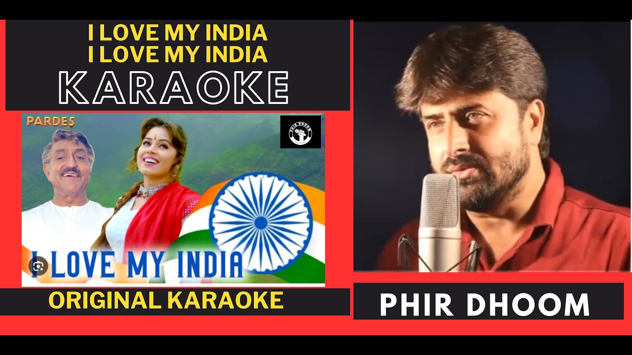 I Love My India Karaoke | Pardes 1997 | Hariharan Kavita Krishnamurthy | Patriotic Hindi Song