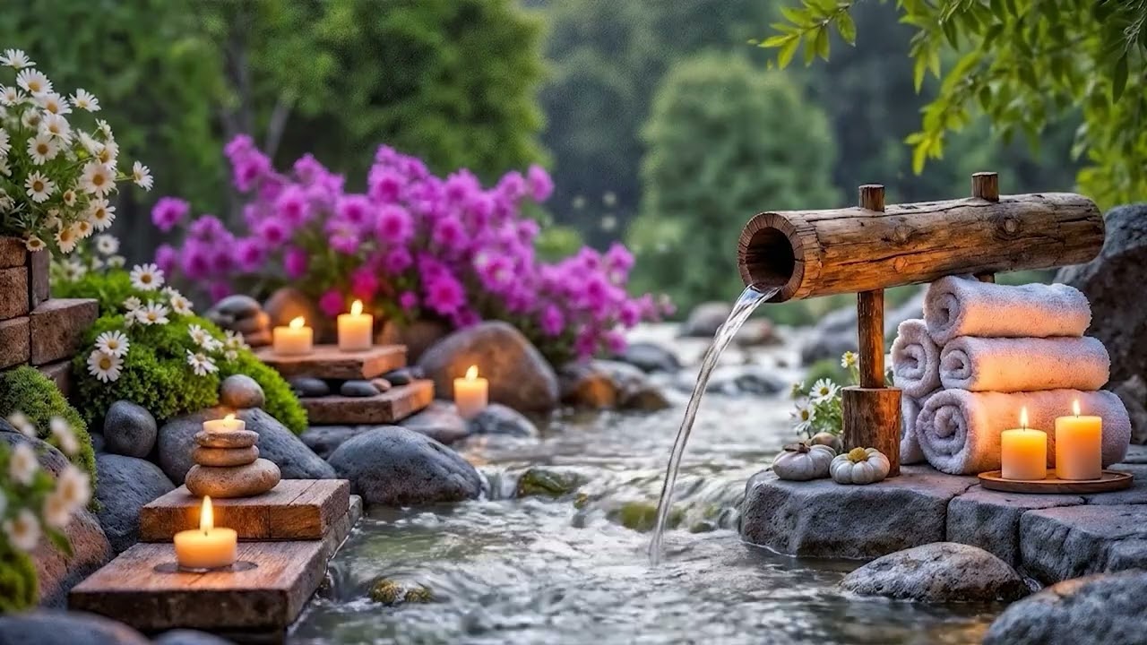 Relaxing Piano + Flowing Water Sound 🌿 Deep Sleep Music to Release Stress & Mental Fatigue