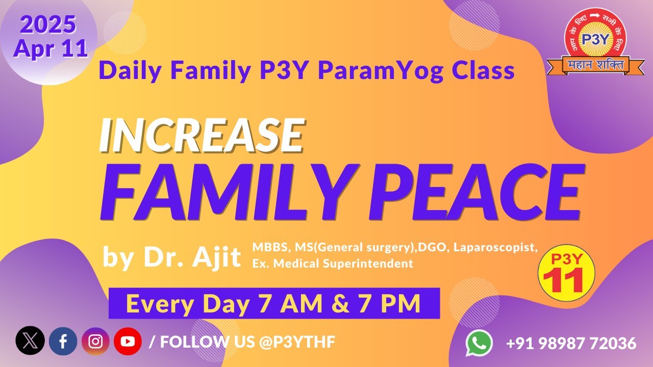 Daily P3Y Online ParamYog Class | 7 AM | 2025/04/11 | Friday | Dr. Ajit