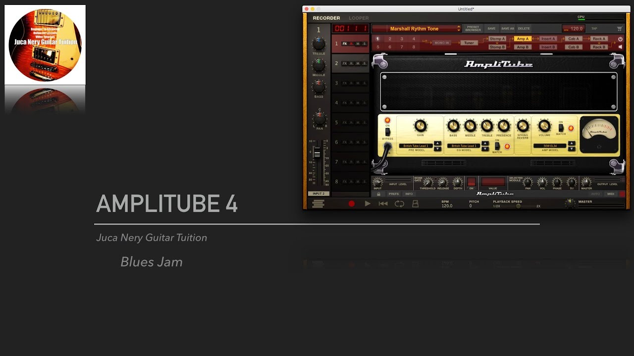 Blues Jam Amplitube 4 Marshall + Gibson Les Paul Traditional