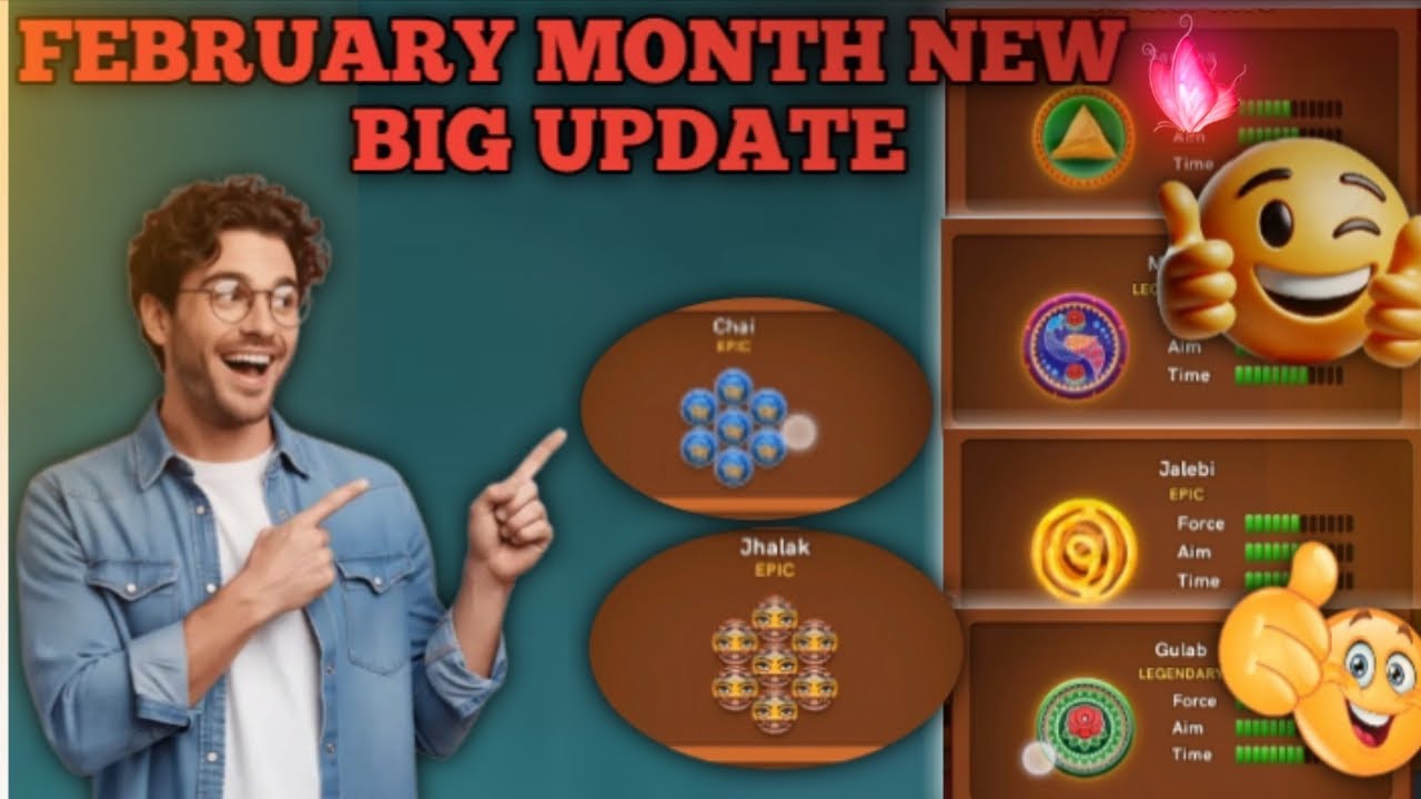 February month new striker big update 💥All items carrom pool 🤩 miniclip carrom pool