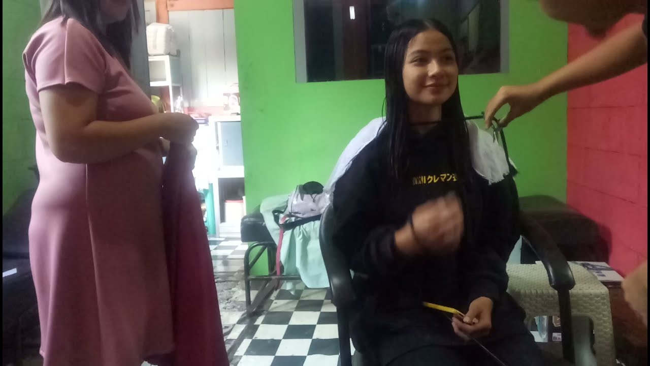 Pangkasin Rambut Panjang Yang Terkena Air Renang || Haircut school ||
