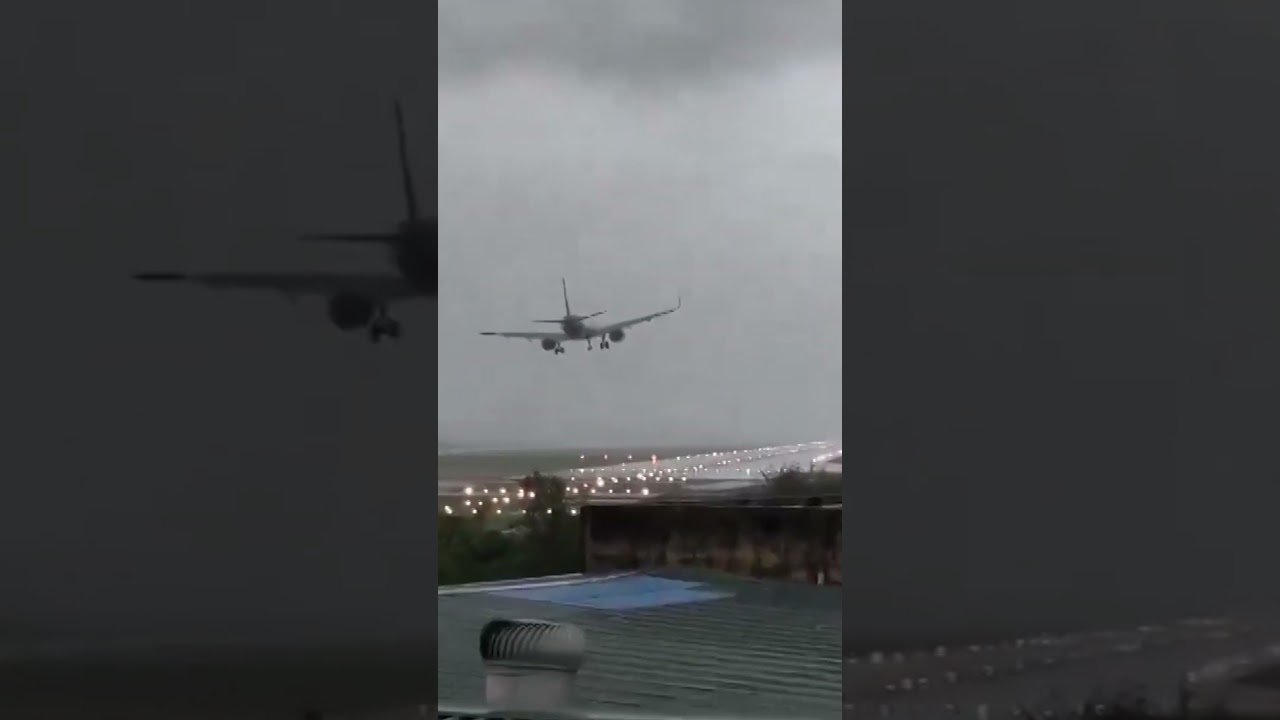 Moment plane aborts landing in Chennai as Cyclone Fengal hits India