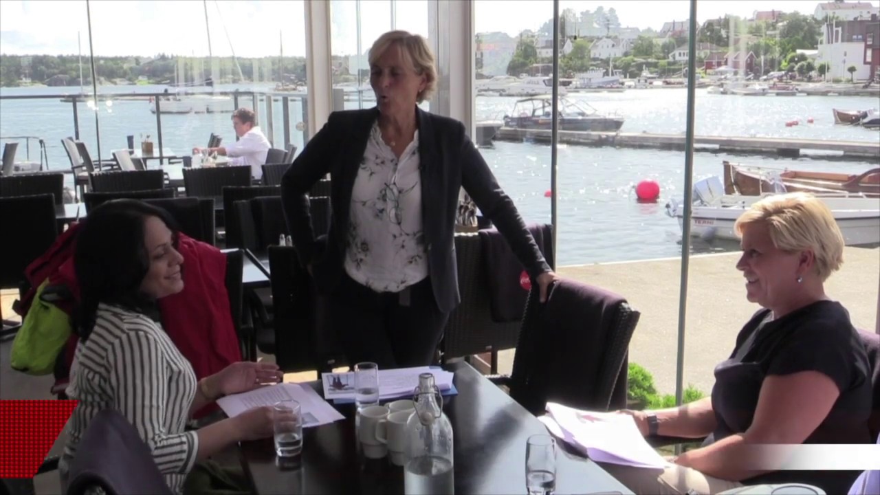 Siv Jensen møter Avigos Monica Bergin Grimstad med flere