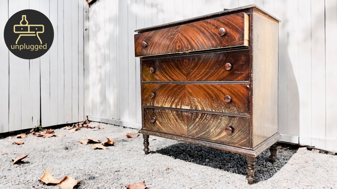 Restoring a Trashed Mahogany Chest of Drawers || Relaxing NO-TALK Furniture Refinishing