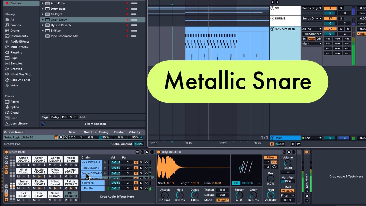 Ableton Live Tips: Metallic Snare