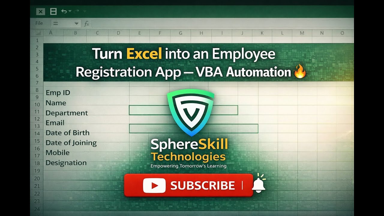 Turn Excel into an Employee Registration App – VBA Automation