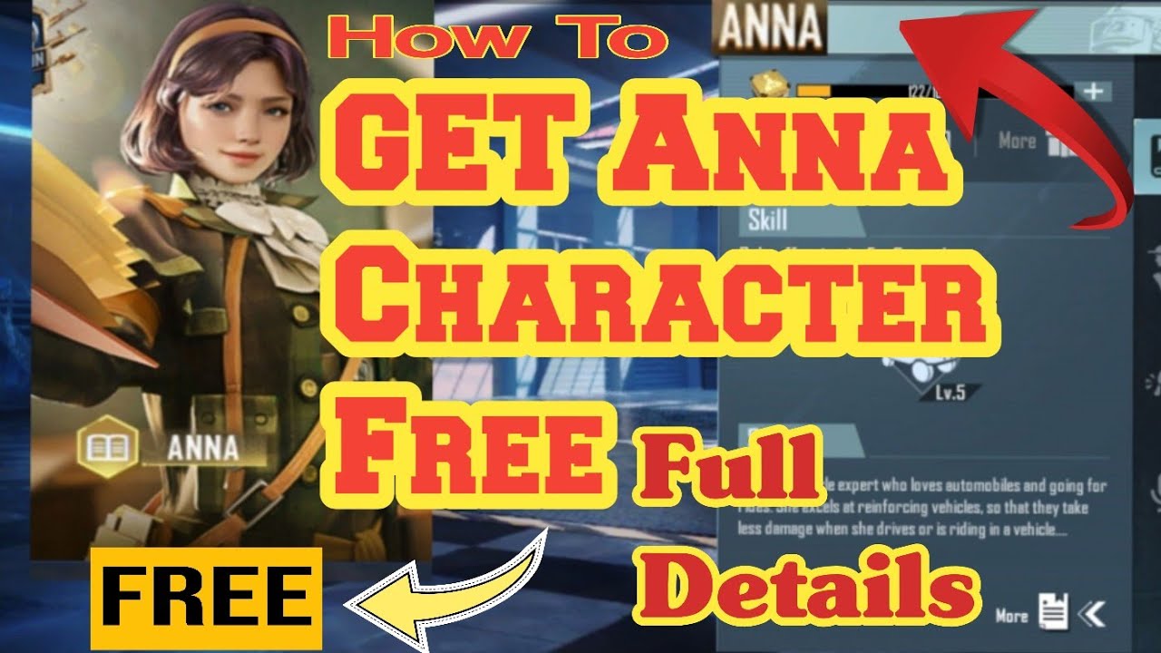 How To Get Anna Character For Free | Easy Way To Unlock Anna Character | PUBG MOBILE New Video
