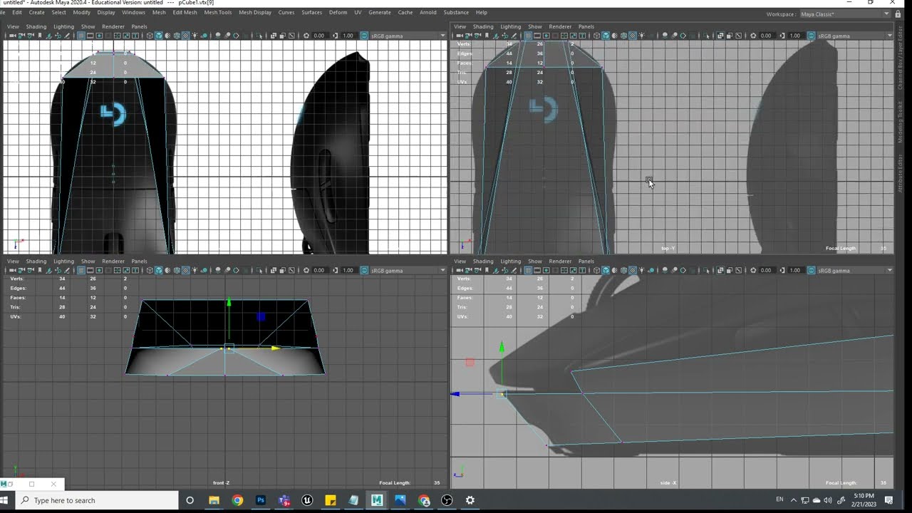 Modeling a Mouse in Maya 2020 live class demo
