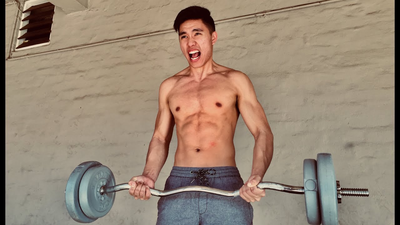 10 EXERCISES WITH 1 BAR (E-Z BAR) | HOME WORKOUT