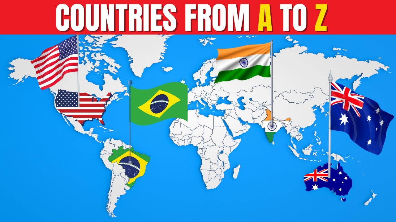 Alphabet Geography for Kids | Countries and Flags from A to Z on the World Map!