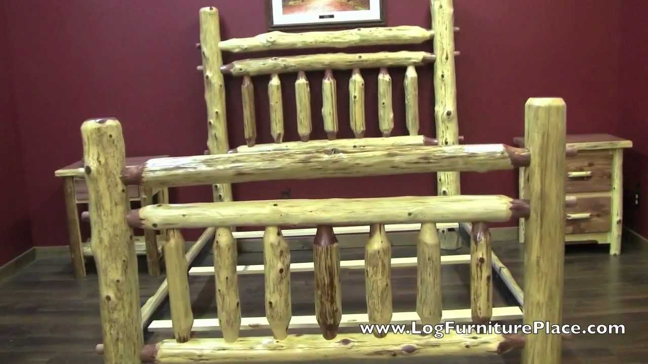Red Cedar Arkansas Post Log Bed from LogFurniturePlace.com