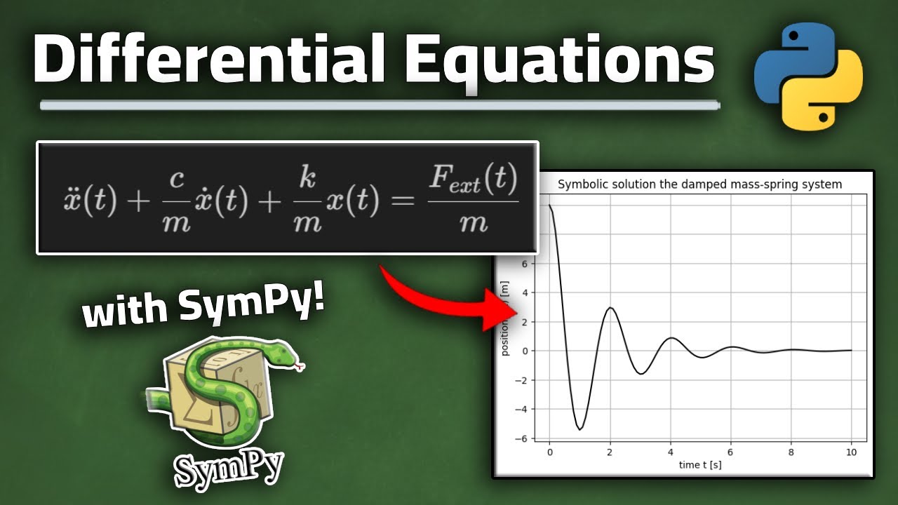 Учебник SymPy || Решение дифференциальных уравнений символьным способом! || Физика с Python