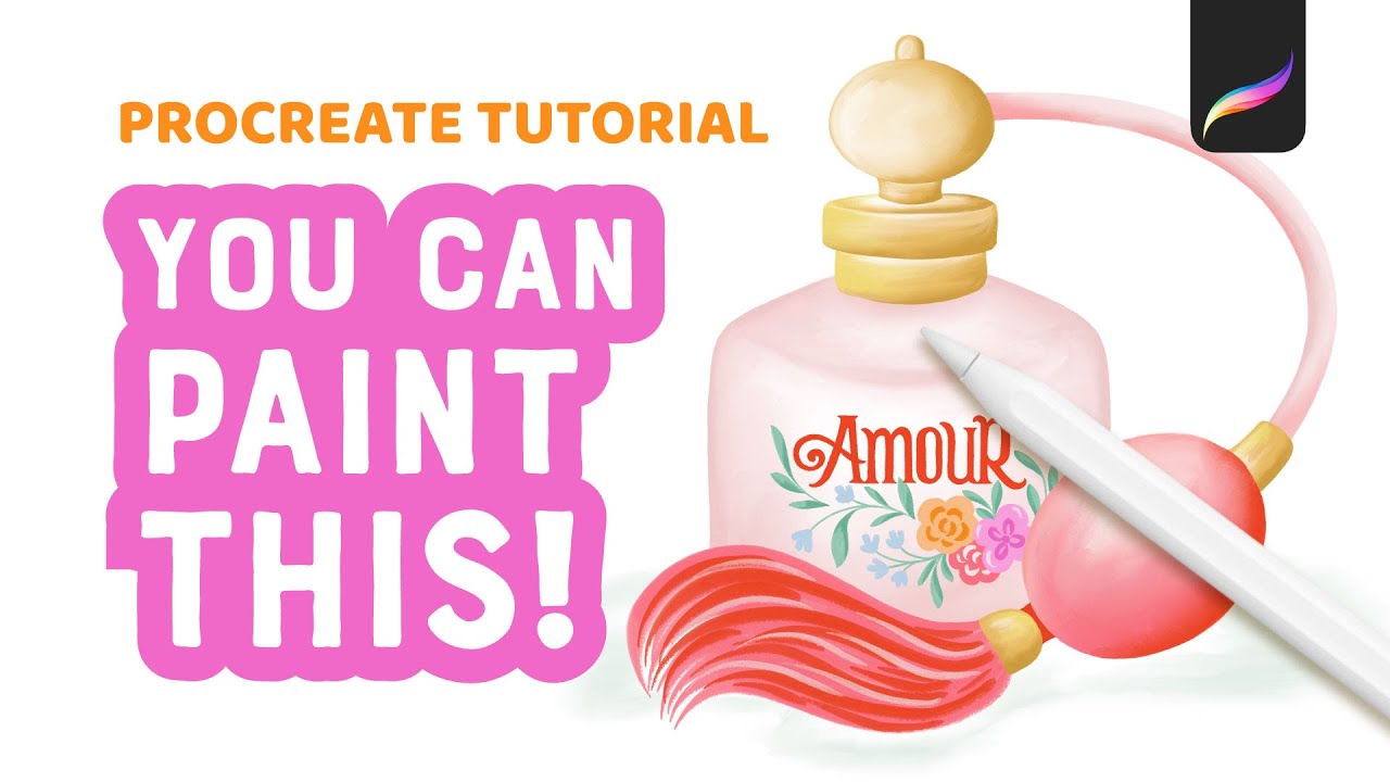 Painting Tutorial in Procreate | Paint a Vintage Perfume Bottle