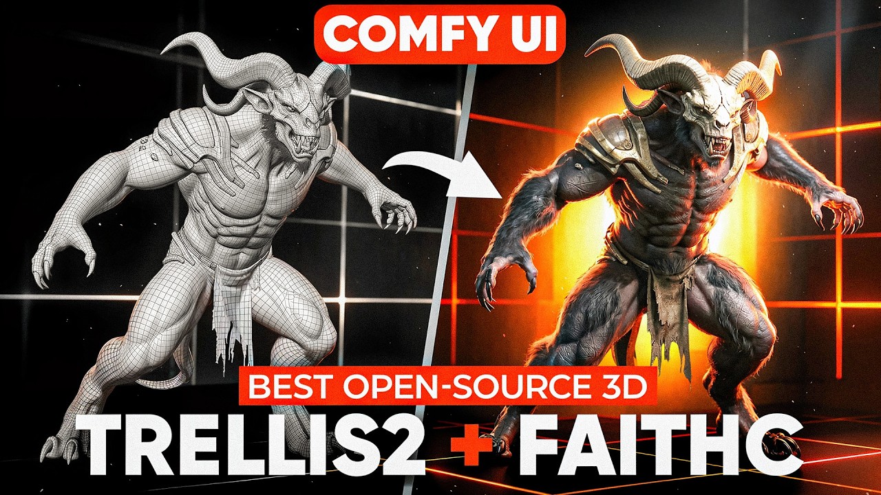 Comfyui Trellis2+FaithC: Новые лучшие генераторы 3D-моделей на основе ИИ с открытым исходным кодом